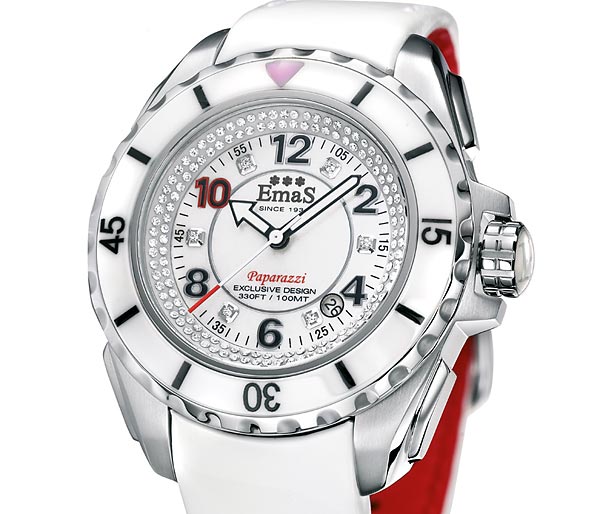 Montre Bracelet EMAS Paparazzi Chrono - Boîtier Uniquement Acier Noir 44mm - Quartz - Homme - Neuf Avec étiquettes